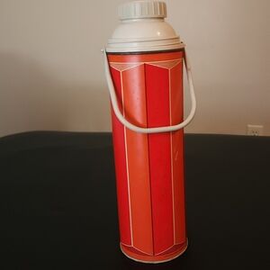 Vintage Red Thermos with Handle 1974